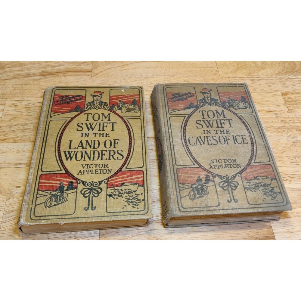 VINTAGE TOM SWIFT BOOKS – Land of Wonders and In the Caves of Ice 1917, 1911